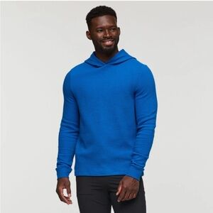 Cotopaxi Men's Medium Atajo Long-Sleeve Waffle Hoodie Blue Atlantic